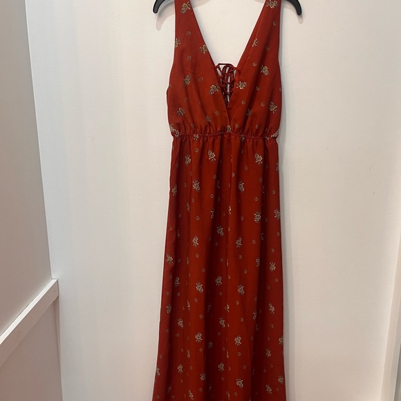Boutique maxi dress floral size small rust - Picture 6 of 10